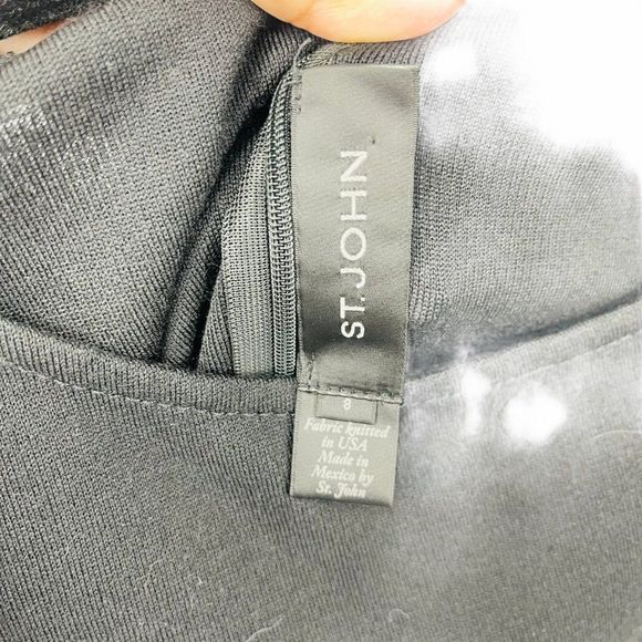 ST JOHN BLACK LABEL 2018 Caviar Milano Knit dress - Picture 10 of 12